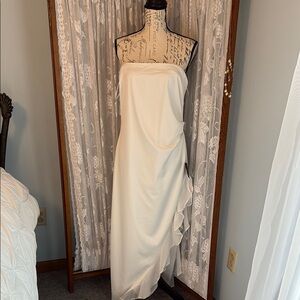 Lulu's Strapless Cream Dress
